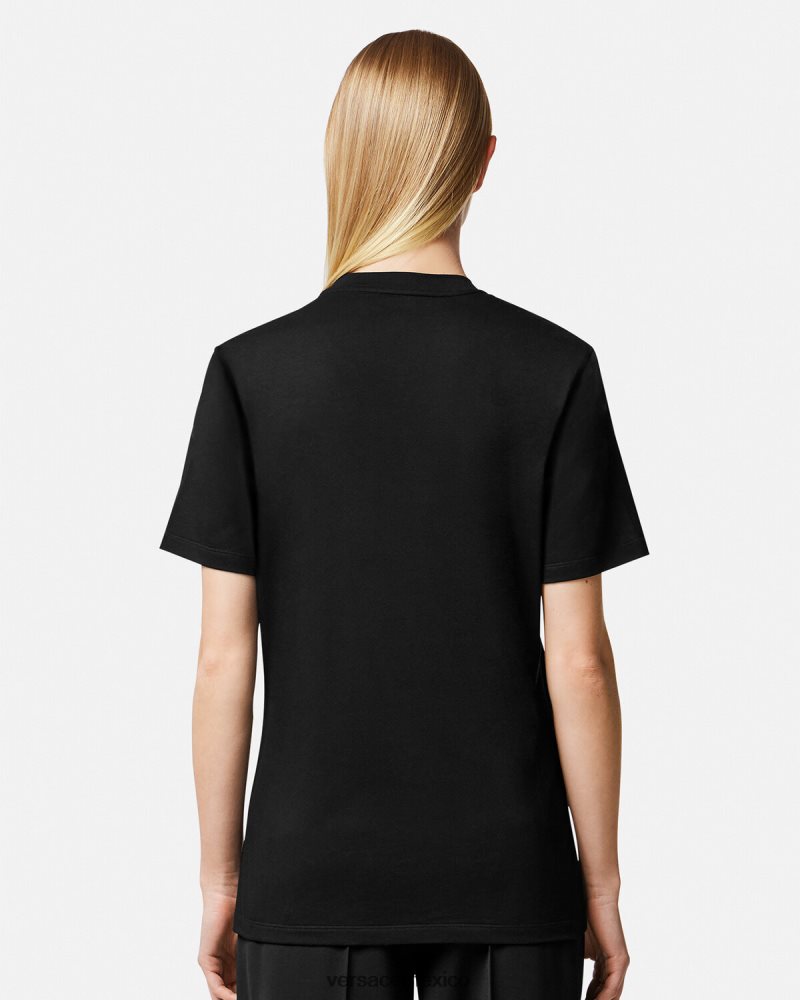 Versace camiseta medusa negro y rosa ropa mujer 84626J127