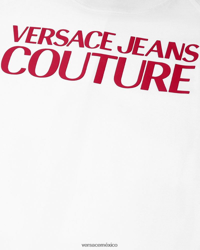 Versace camiseta tipo body con logo blanco ropa mujer 84626J2162