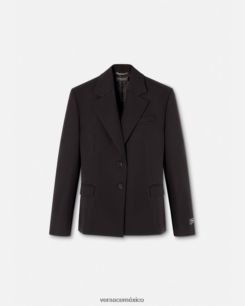 Versace blazer con botonadura sencilla negro ropa mujer 84626J112