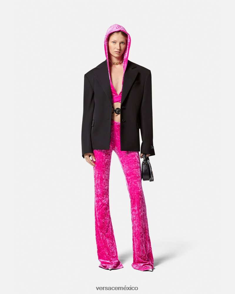 Versace blazer con botonadura sencilla negro ropa mujer 84626J112