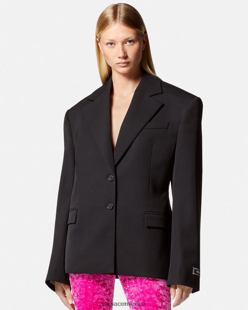 Versace blazer con botonadura sencilla negro ropa mujer 84626J112