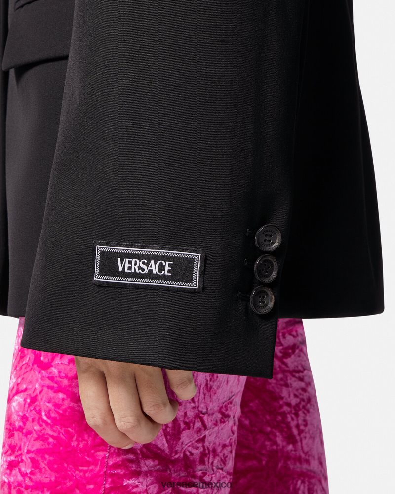 Versace blazer con botonadura sencilla negro ropa mujer 84626J112