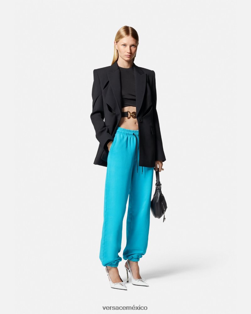 Versace blazer con cortes y botones negro ropa mujer 84626J111