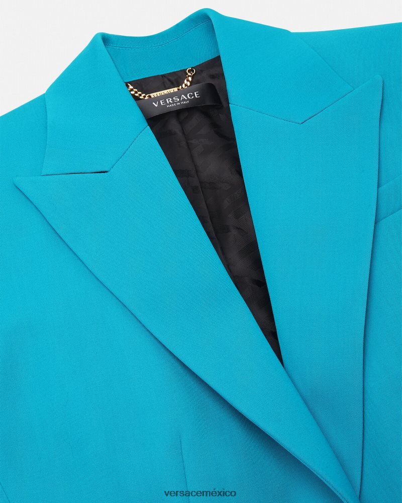 Versace blazer con medusa y botonadura sencilla azul claro ropa mujer 84626J117