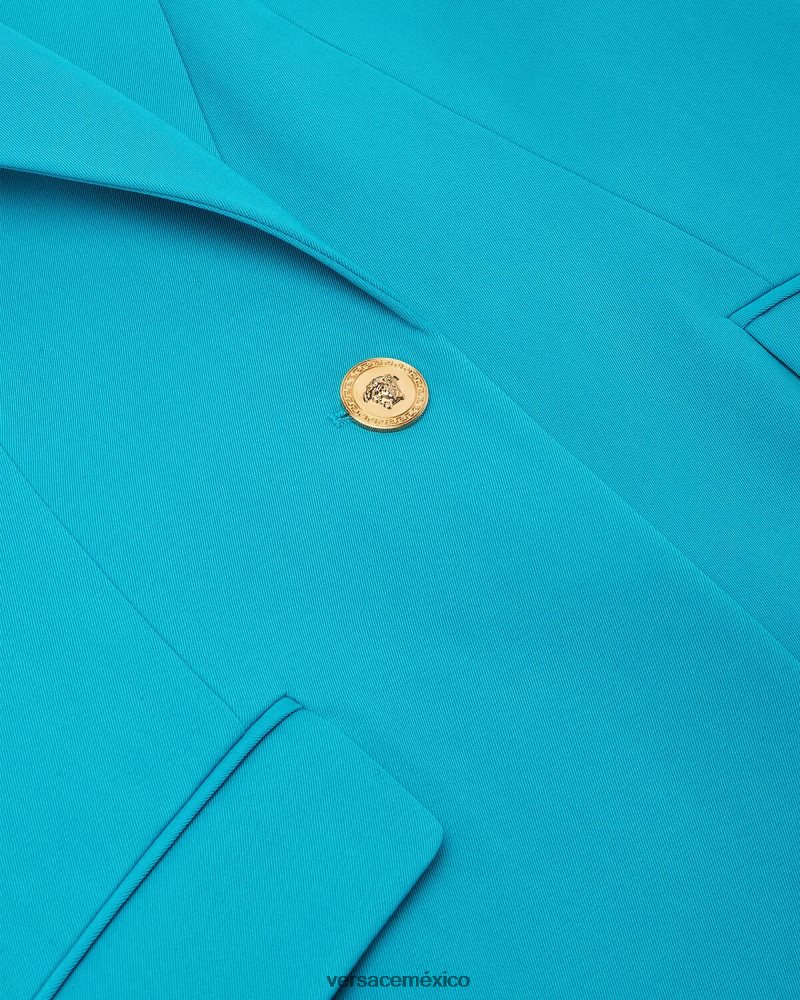 Versace blazer con medusa y botonadura sencilla azul claro ropa mujer 84626J117