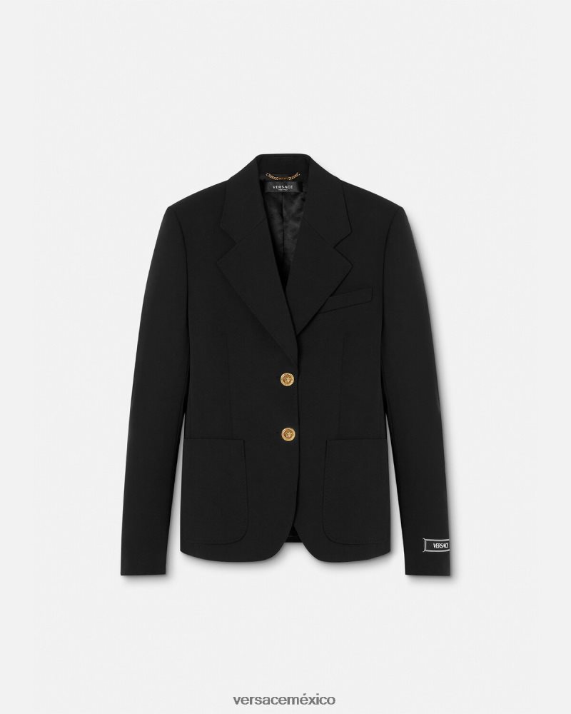 Versace blazer con medusa y botonadura sencilla negro ropa mujer 84626J107