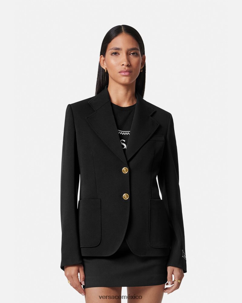 Versace blazer con medusa y botonadura sencilla negro ropa mujer 84626J107