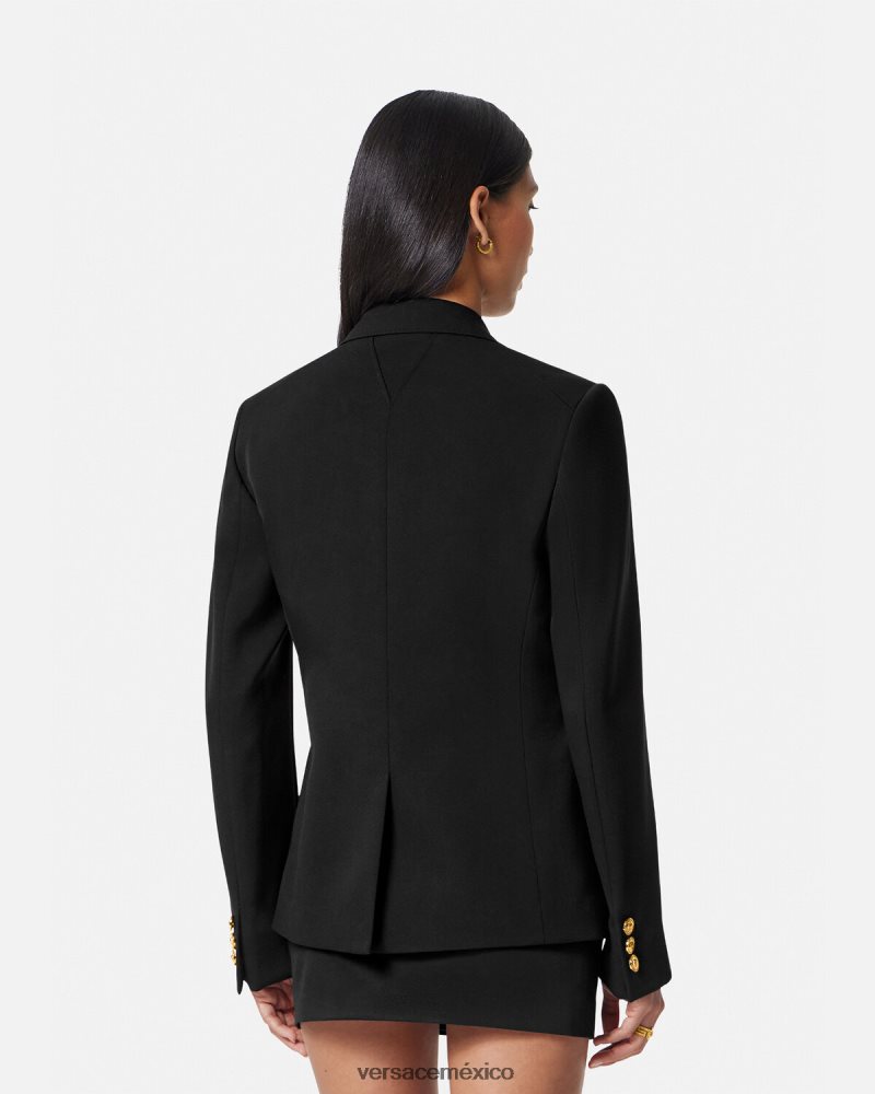 Versace blazer con medusa y botonadura sencilla negro ropa mujer 84626J107