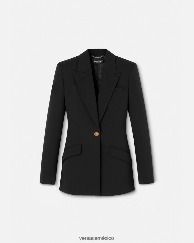 Versace blazer con medusa y botonadura sencilla negro ropa mujer 84626J109