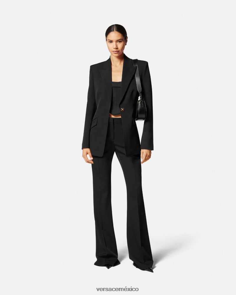 Versace blazer con medusa y botonadura sencilla negro ropa mujer 84626J109