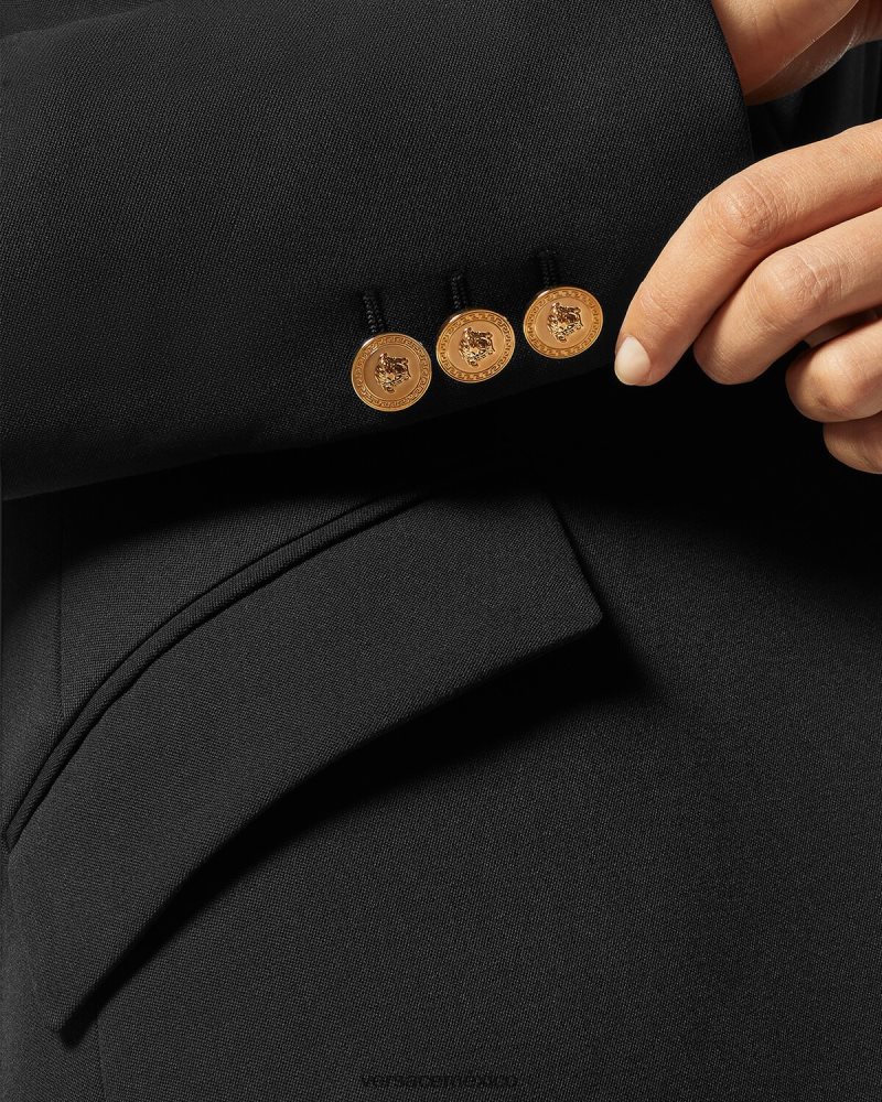 Versace blazer con medusa y botonadura sencilla negro ropa mujer 84626J109