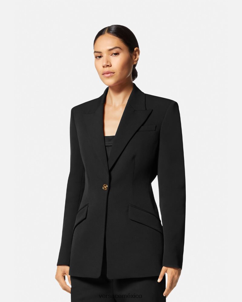Versace blazer con medusa y botonadura sencilla negro ropa mujer 84626J109