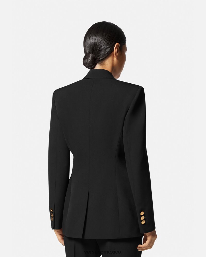 Versace blazer con medusa y botonadura sencilla negro ropa mujer 84626J109
