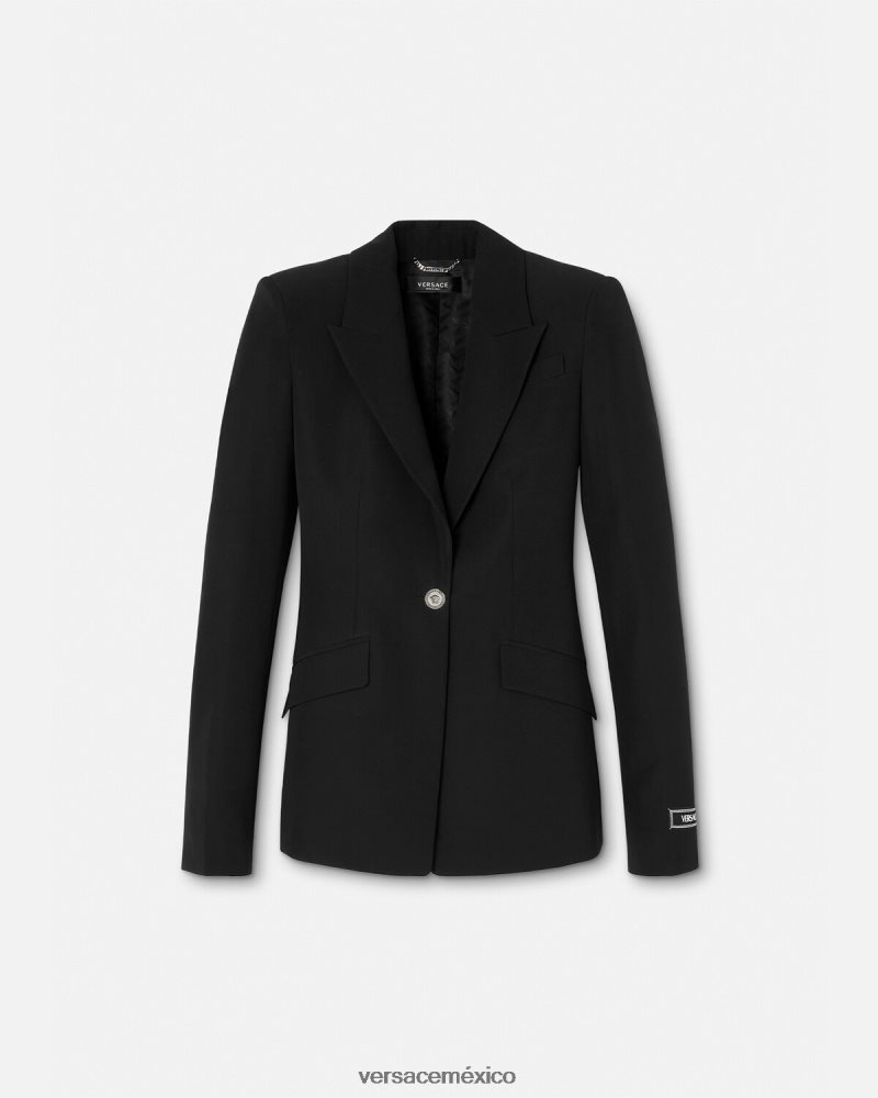 Versace blazer con medusa y botonadura sencilla negro ropa mujer 84626J110