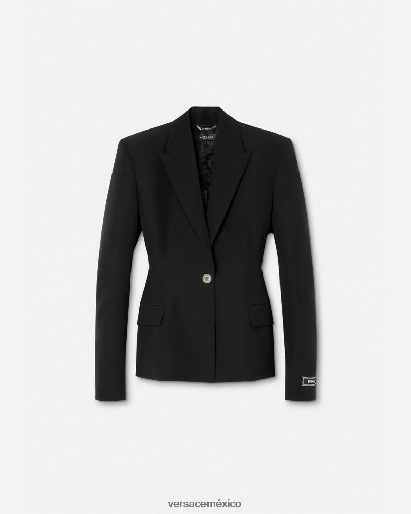 Versace blazer con medusa y botonadura sencilla negro ropa mujer 84626J116