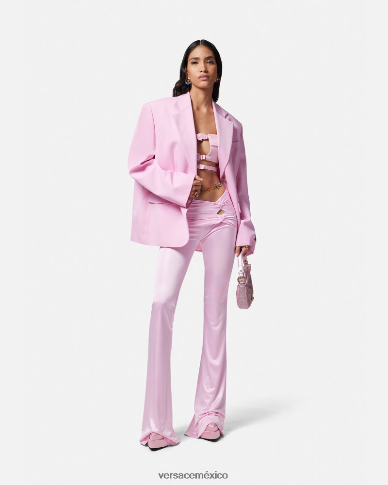 Versace blazer extragrande con medusa rosa ropa mujer 84626J105