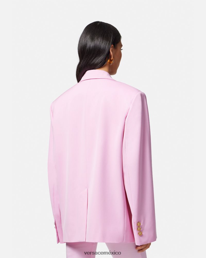 Versace blazer extragrande con medusa rosa ropa mujer 84626J105
