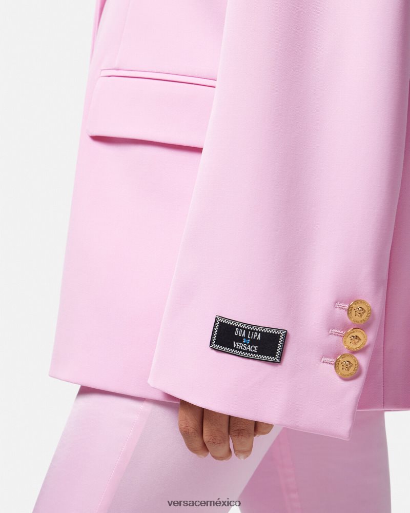 Versace blazer extragrande con medusa rosa ropa mujer 84626J105