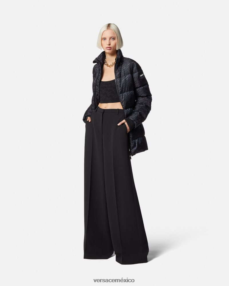 Versace chaqueta acolchada la greca negro ropa mujer 84626J95