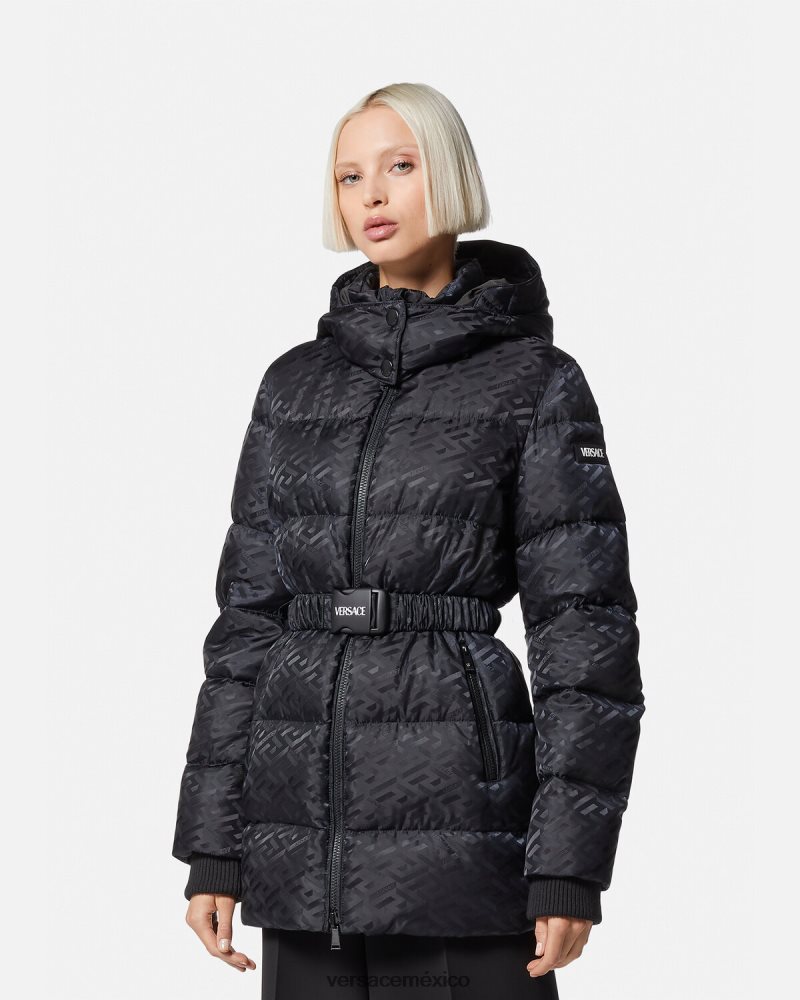 Versace chaqueta acolchada la greca negro ropa mujer 84626J95