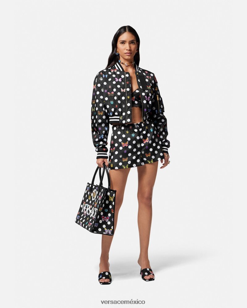 Versace chaqueta bomber corta con mariposas un color ropa mujer 84626J78