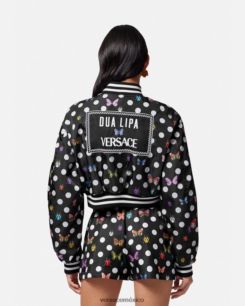 Versace chaqueta bomber corta con mariposas un color ropa mujer 84626J78