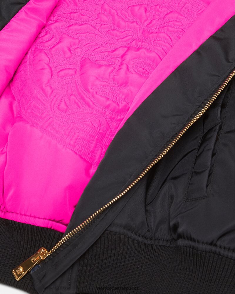 Versace chaqueta bomber corta diosa negro ropa mujer 84626J103