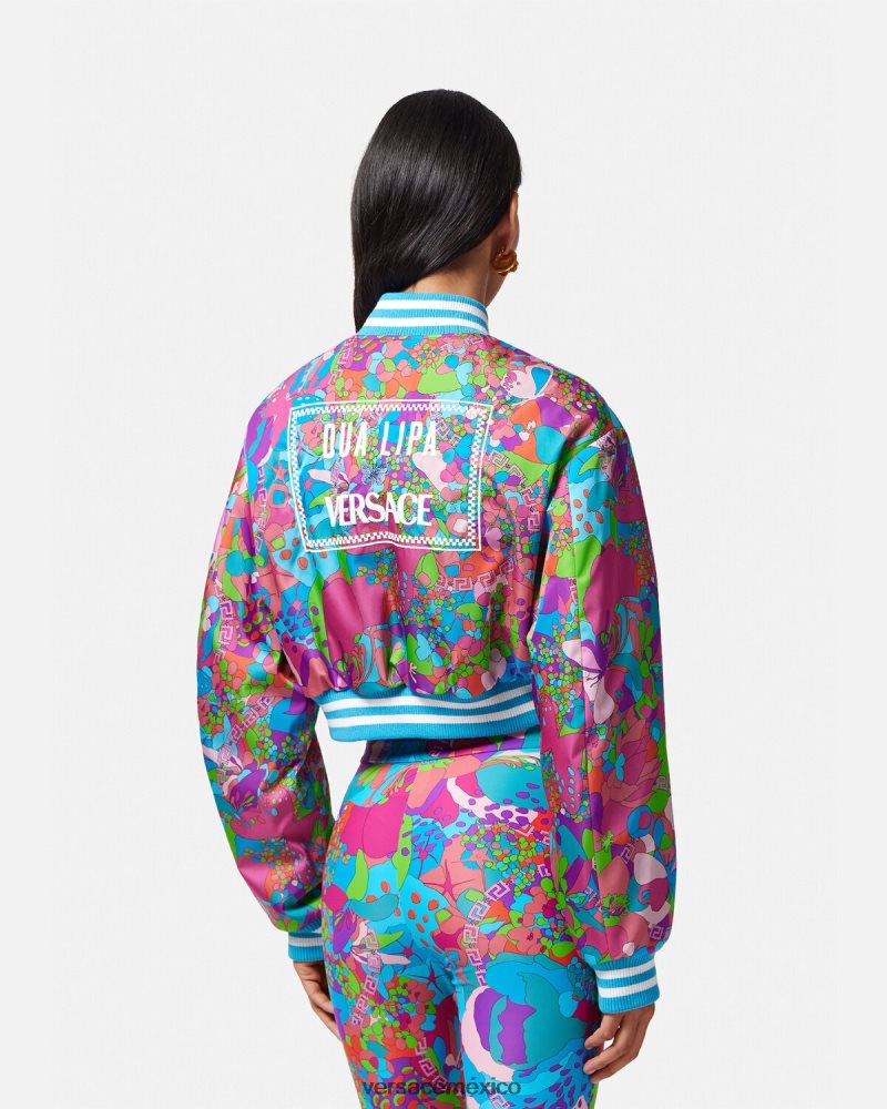 Versace chaqueta bomber corta floral de verano un color ropa mujer 84626J79