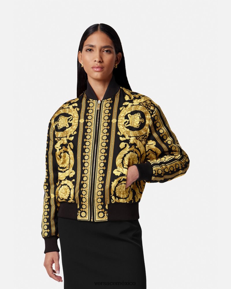 Versace chaqueta bomber reversible con diseño barroco imprimir ropa mujer 84626J88