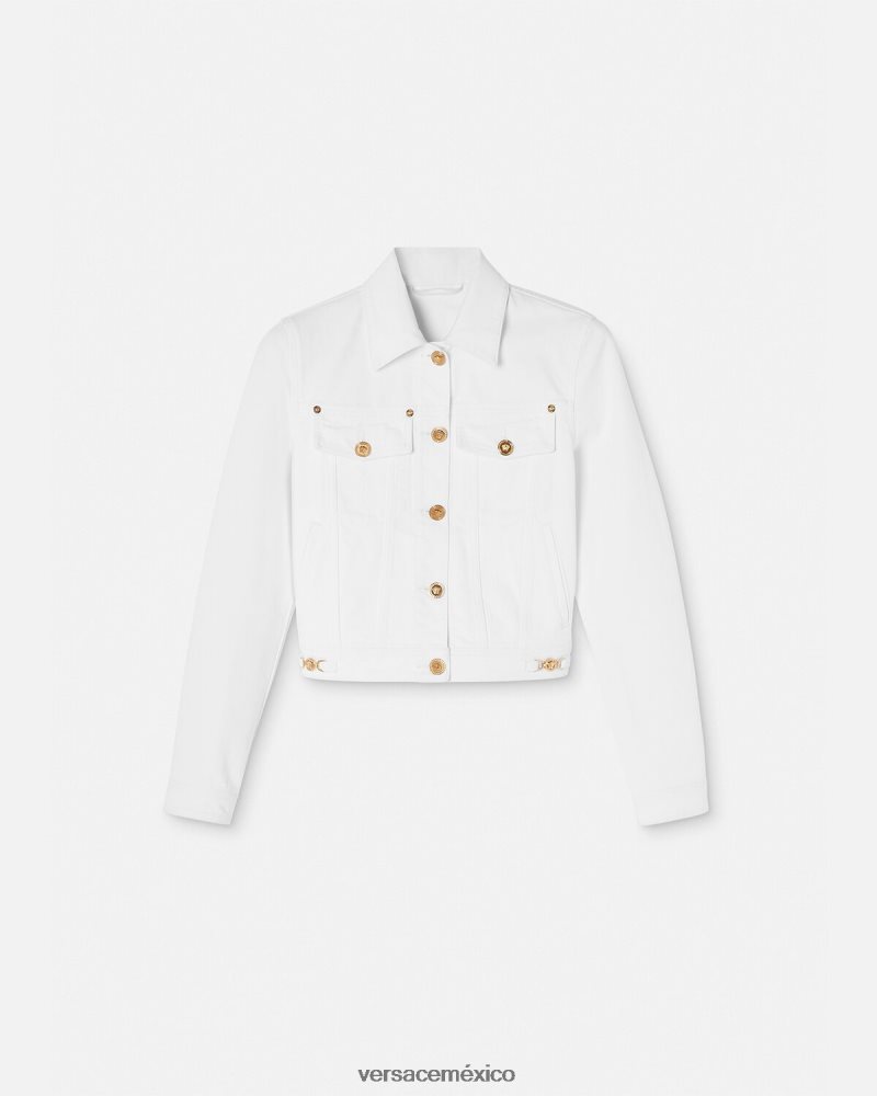 Versace chaqueta vaquera con medusa '95 blanco ropa mujer 84626J81