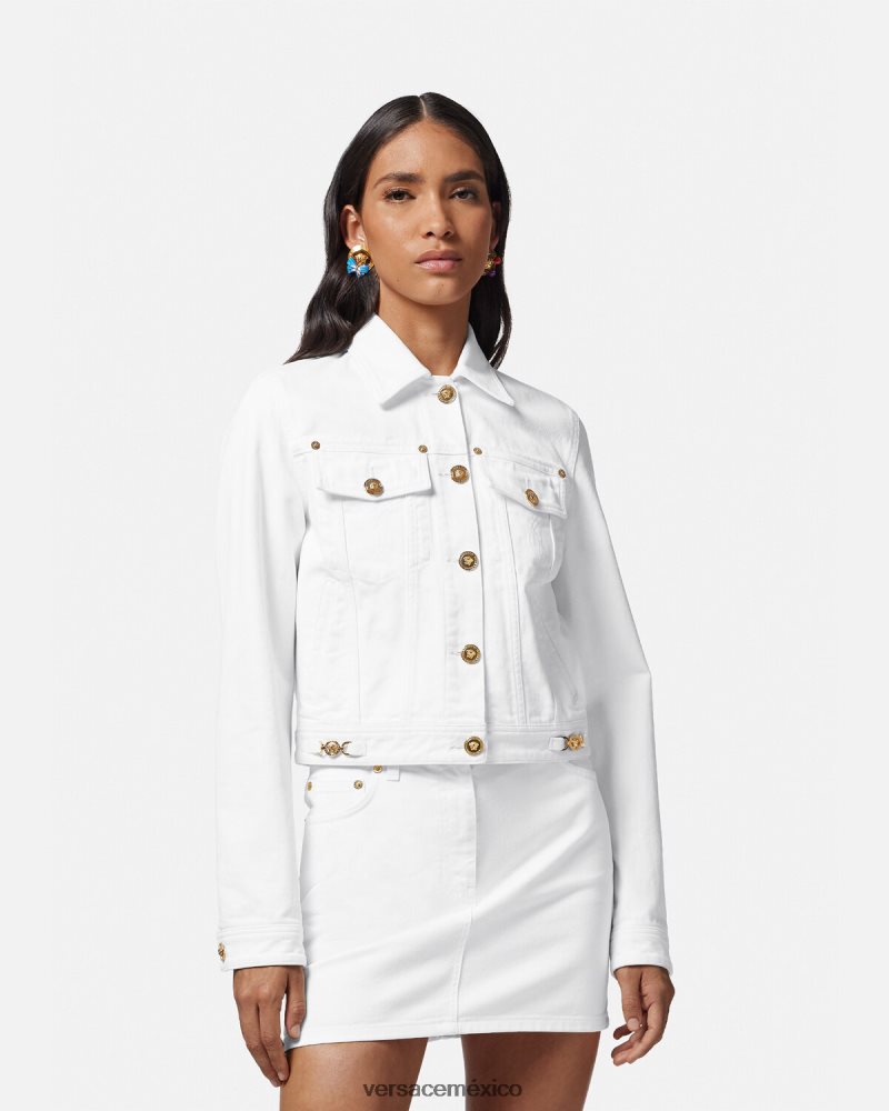Versace chaqueta vaquera con medusa '95 blanco ropa mujer 84626J81
