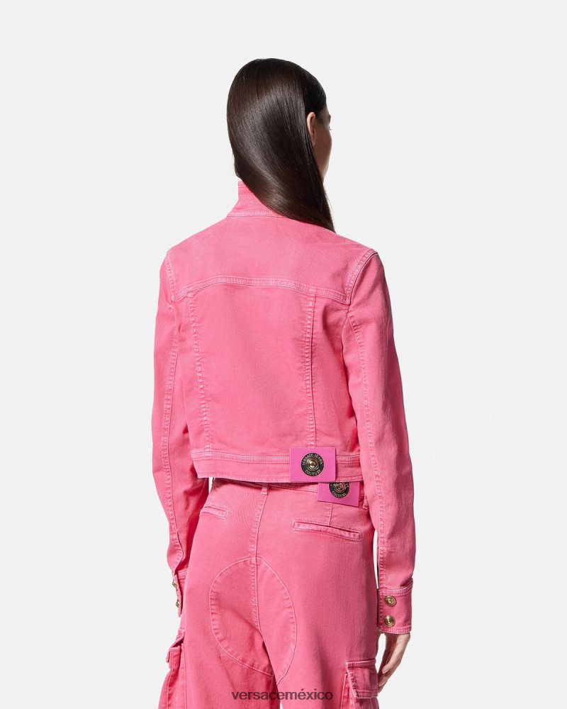 Versace chaqueta vaquera corta fucsia ropa mujer 84626J2254