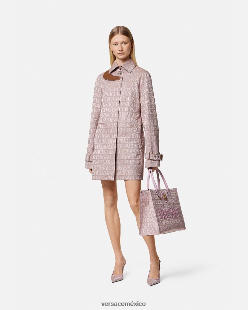Versace gabardina corta integral rosa y estampado ropa mujer 84626J83