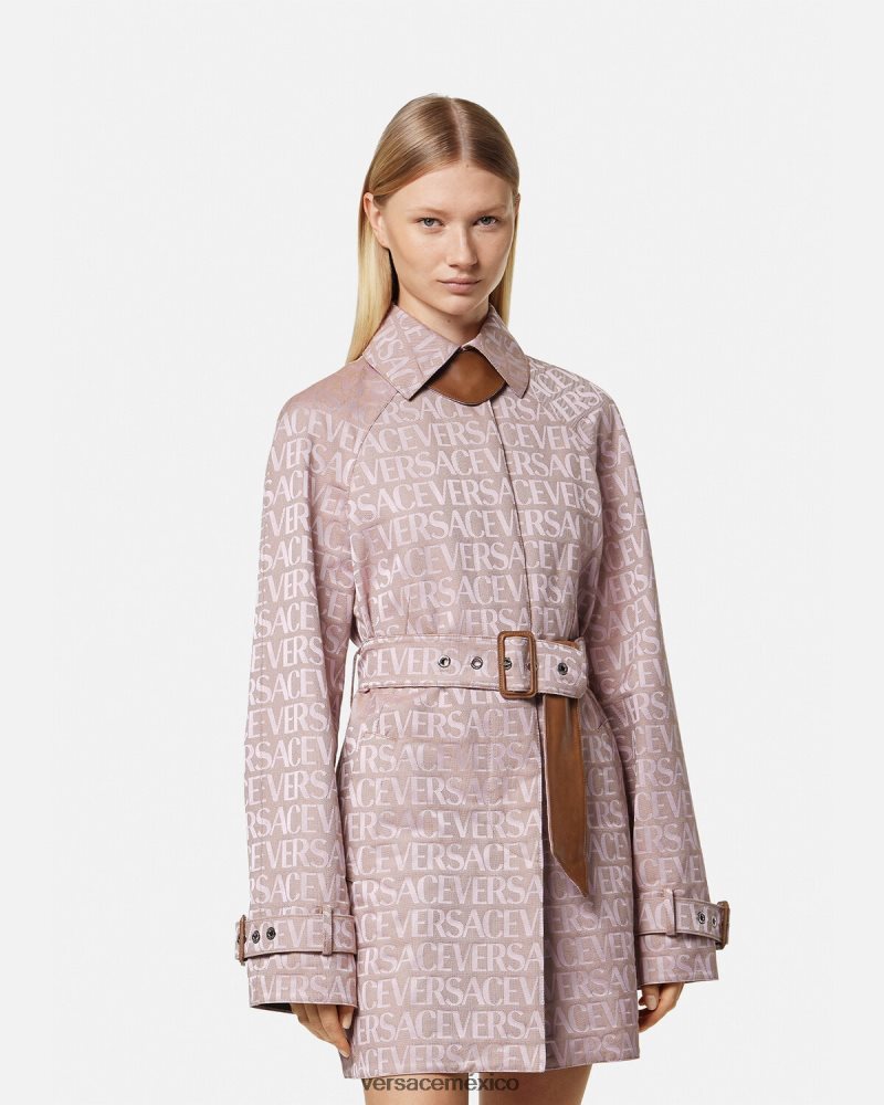 Versace gabardina corta integral rosa y estampado ropa mujer 84626J83