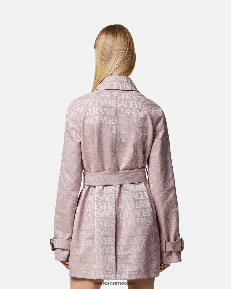 Versace gabardina corta integral rosa y estampado ropa mujer 84626J83