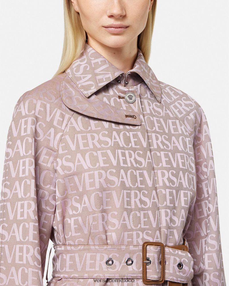 Versace gabardina corta integral rosa y estampado ropa mujer 84626J83