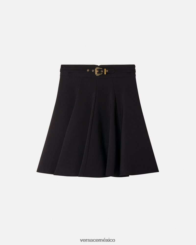 Versace falda de alta costura barroca con hebilla negro ropa mujer 84626J2252