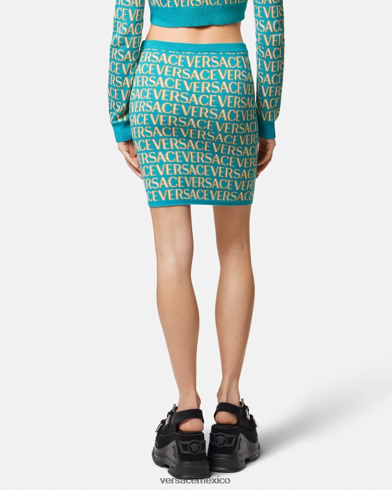 Versace falda de punto imprimir ropa mujer 84626J163