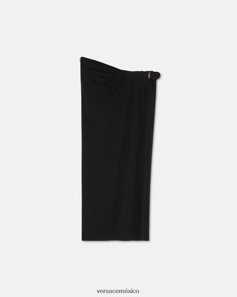 Versace falda lápiz enrollada negro ropa mujer 84626J185