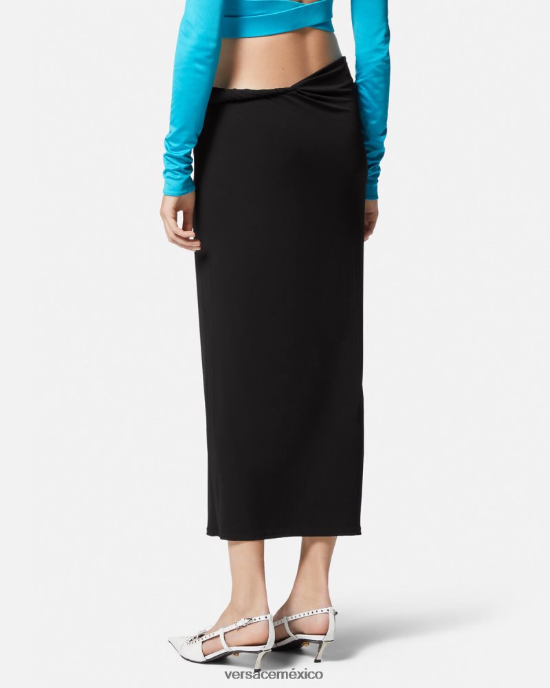 Versace falda lápiz enrollada negro ropa mujer 84626J185