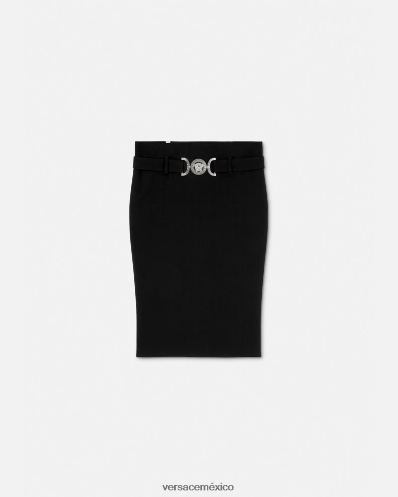 Versace falda midi con medusa '95 negro ropa mujer 84626J174
