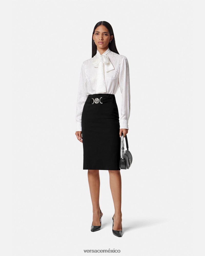 Versace falda midi con medusa '95 negro ropa mujer 84626J174