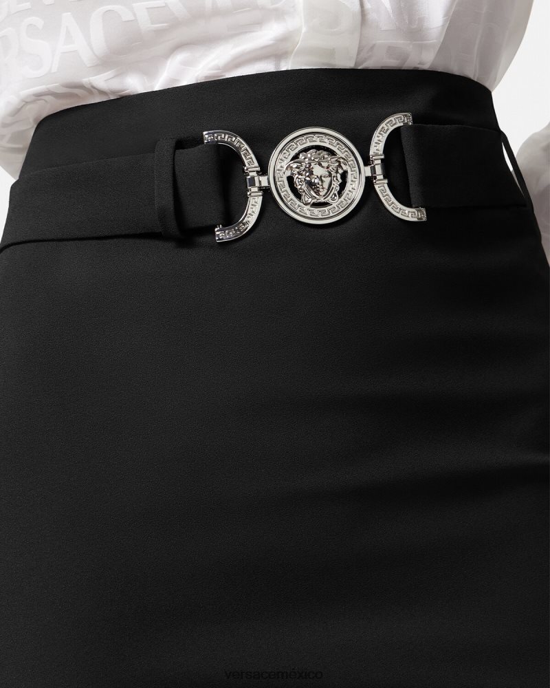 Versace falda midi con medusa '95 negro ropa mujer 84626J174