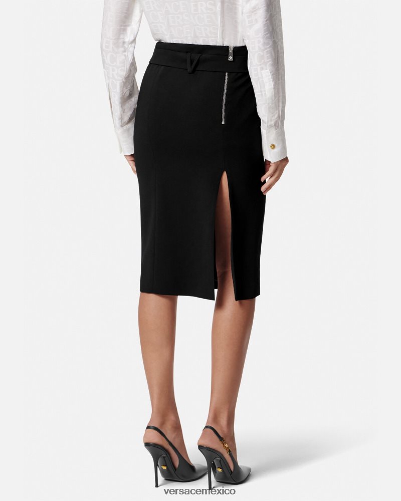 Versace falda midi con medusa '95 negro ropa mujer 84626J174