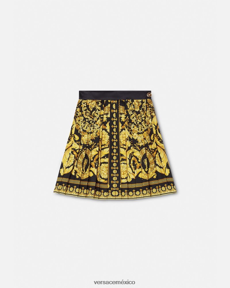 Versace falda plisada barroca imprimir ropa mujer 84626J169