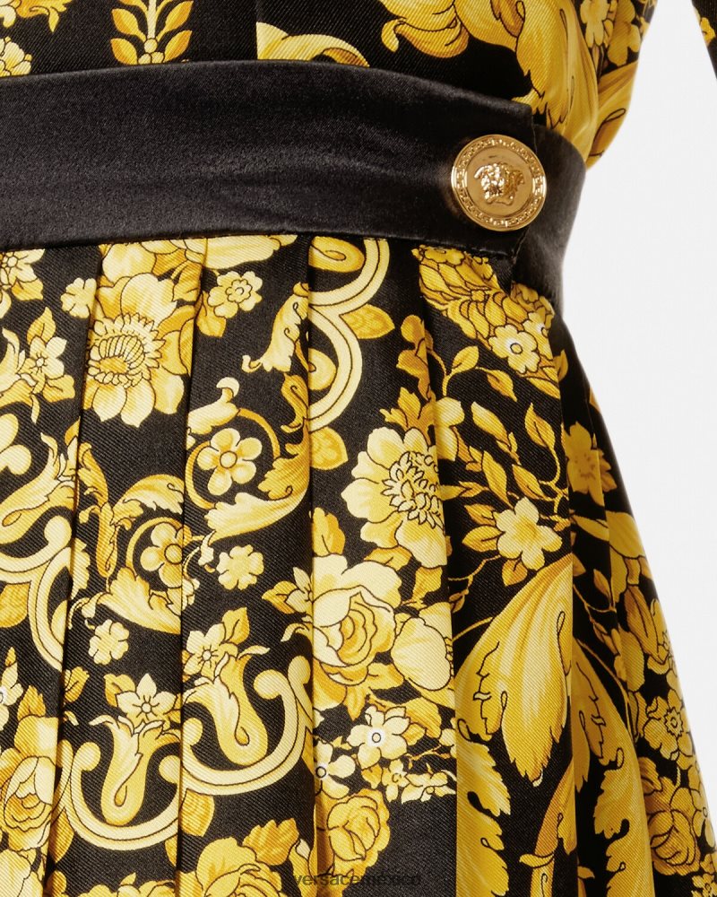 Versace falda plisada barroca imprimir ropa mujer 84626J169