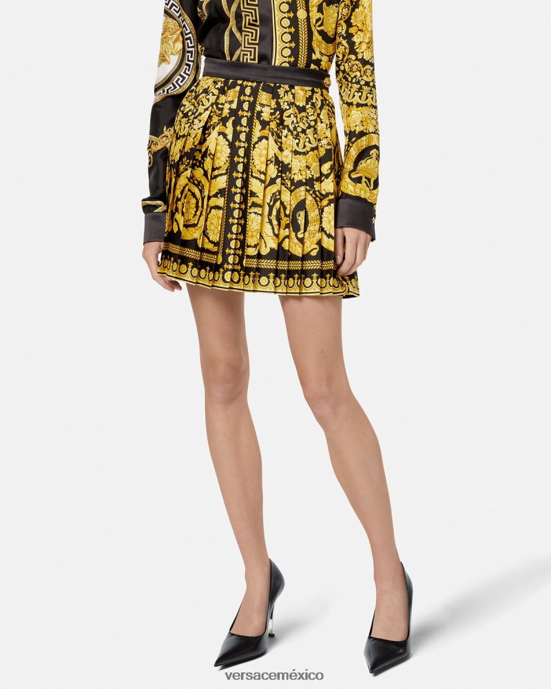 Versace falda plisada barroca imprimir ropa mujer 84626J169