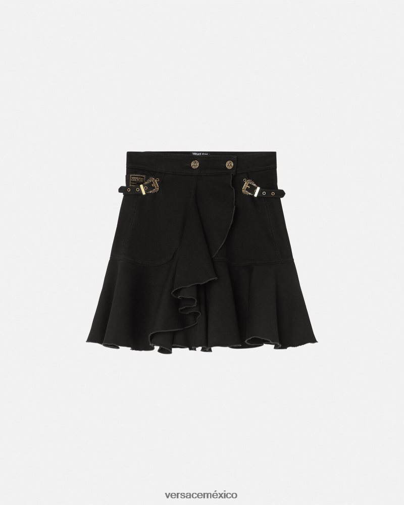 Versace falda vaquera barroca couture1 negro ropa mujer 84626J2253