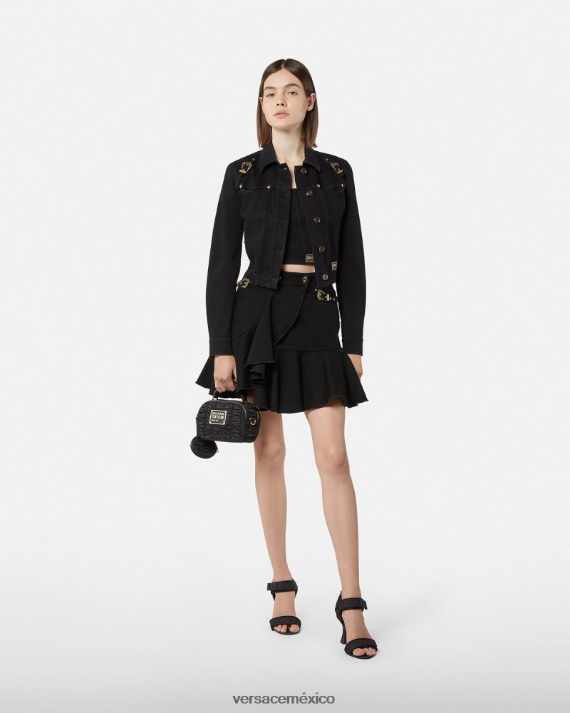 Versace falda vaquera barroca couture1 negro ropa mujer 84626J2253