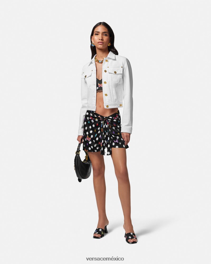 Versace minifalda anudada con mariposas imprimir ropa mujer 84626J157